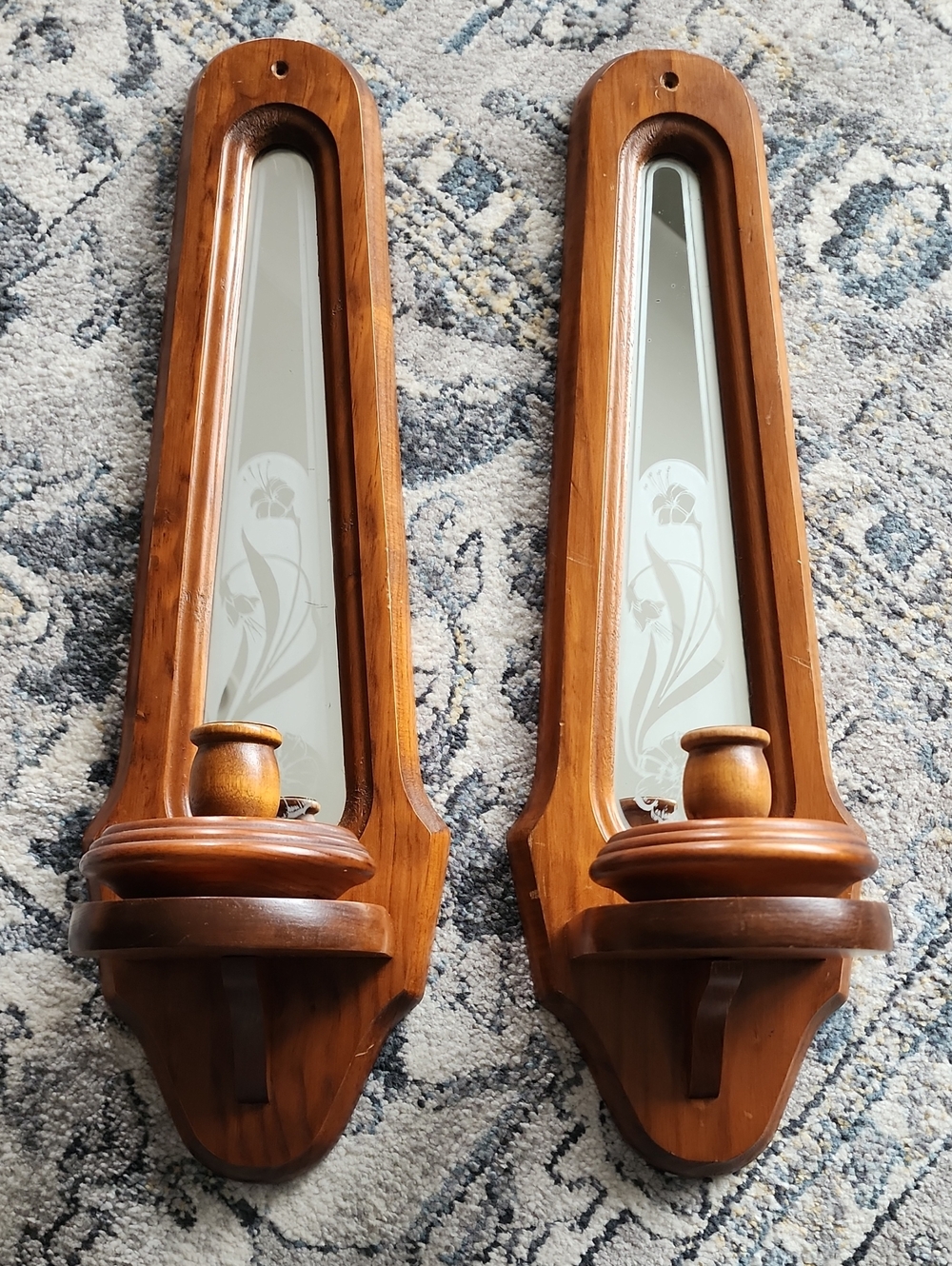 VINTAGE "COTTAGECORE" WOODEN SCONCES